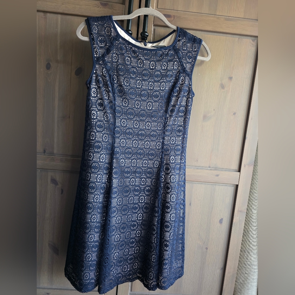 Jessica Howard Midnight Blue Lace Midi Dress SIize 6P